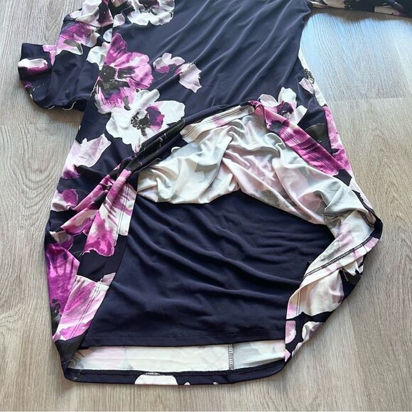 Lauren Ralph Lauren Womens Navy Purple Floral Cold Shoulder Print Dress Size 2 - Picture 6 of 8